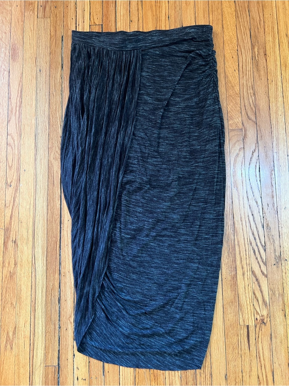 Saturday Sunday Grecian Draped Faux-Wrap Midi Skirt